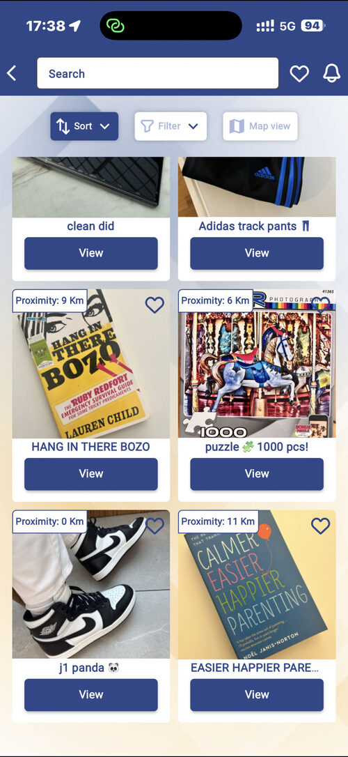 Fliipit app — Nearby feed